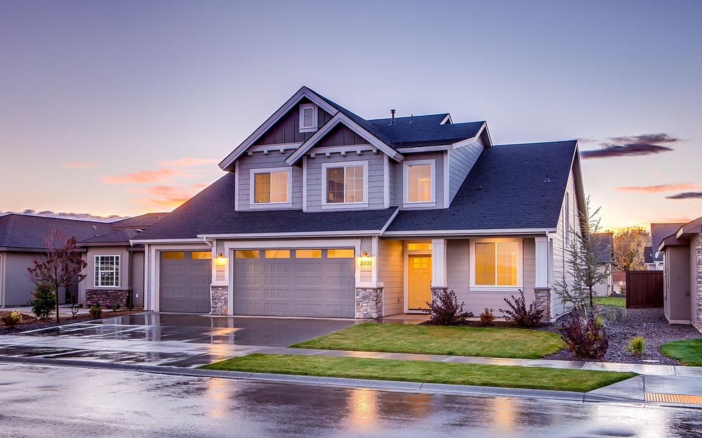 Photo: House, garage, driveway, architecture, building
