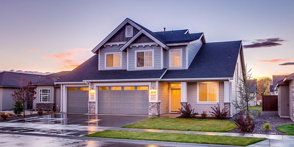 Photo: House, garage, driveway, architecture, building
