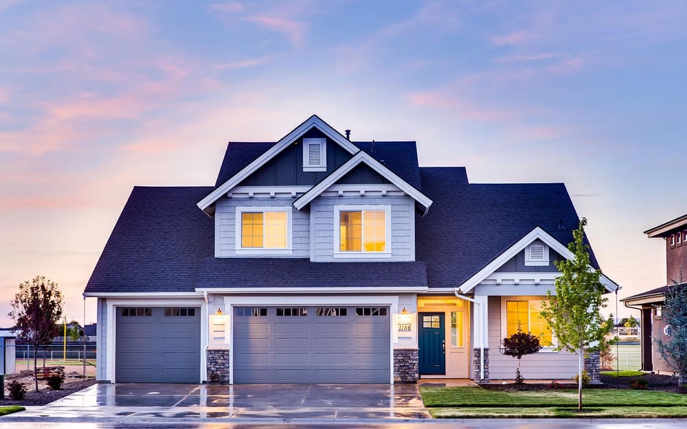 Photo: House, architecture, front yard, garage, home